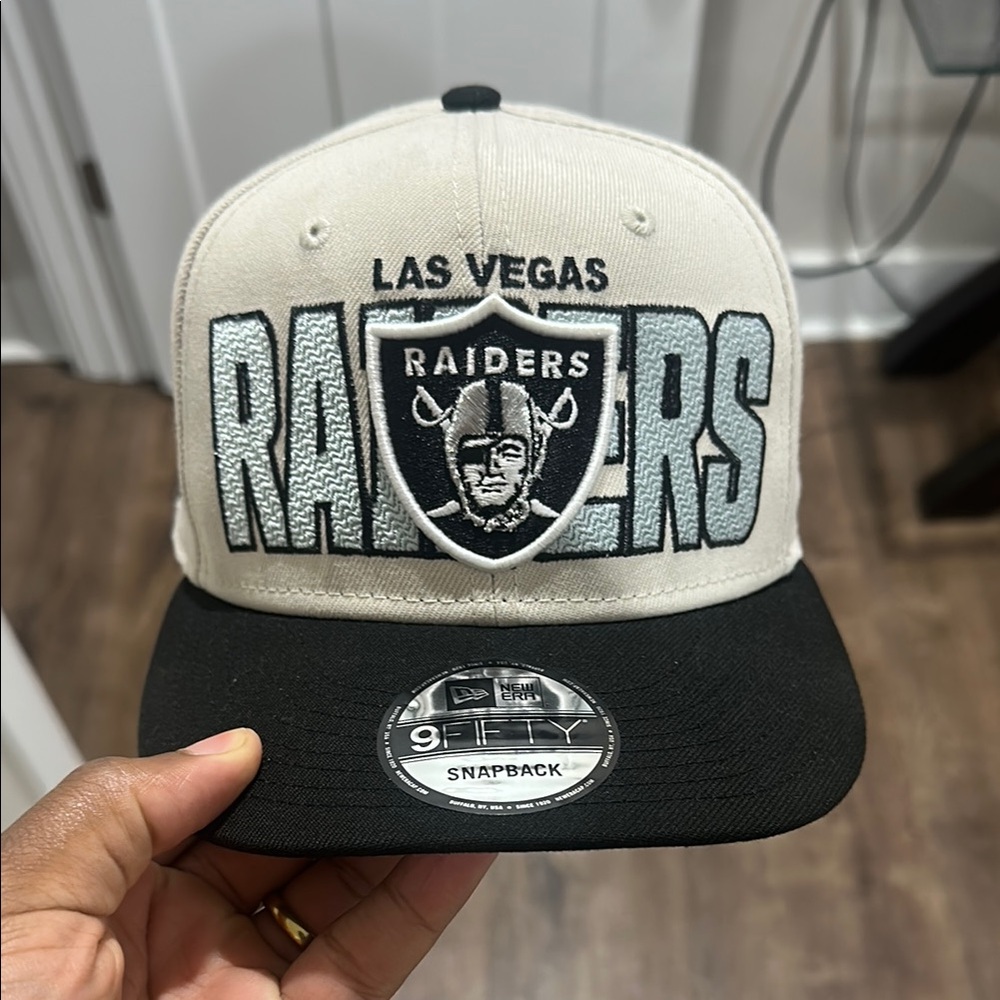 New Era Black and Cream Raiders Snapback Hat